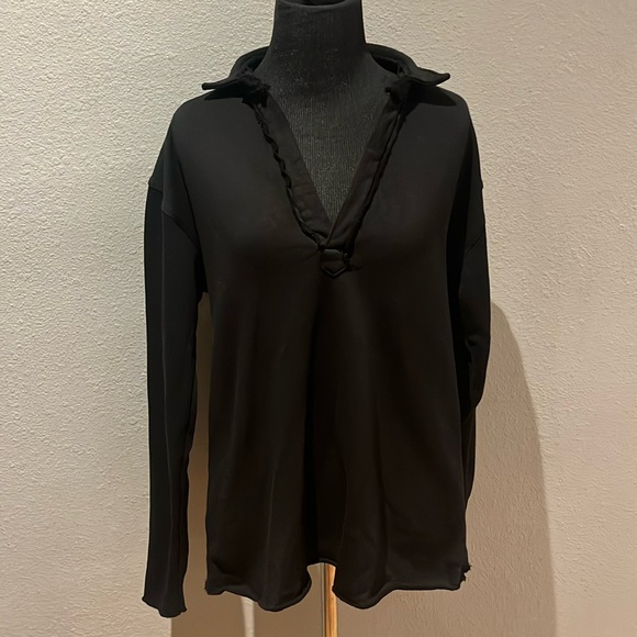 Frank & Eileen PATRICK Popover Henley TRIPLE FLEECE Black NWOT - Picture 3 of 16